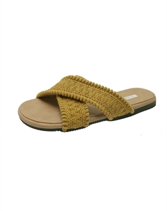 Женские противоскользящие шлепанцы-слипоны желтые, цвет Yellow Alxnan