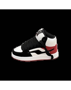 Женские мид-топ скейтборд кроссовки черно-красные, цвет Black Red Jimixiong