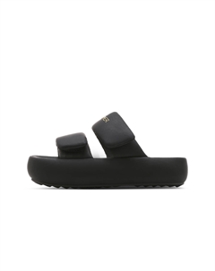 Женские шлепанцы на резиновой подошве чёрные, цвет Black C°banner