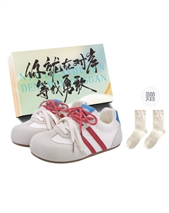 Женские низкие скейтерские кроссовки Red Blue с коробкой и носками в подарок, цвет Red Blue+Box+Gift Socks Jimixiong