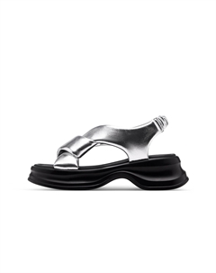 Женские сандалии на одной застежке серебристые, цвет Silver C°banner