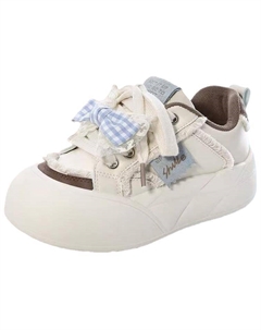 Женские низкие скейтбордские кеды сине-коричневые, цвет Blue Brown Jimixiong