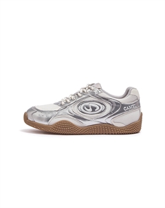 Женские противоскользящие износостойкие низкие повседневные туфли белый/серебристый, цвет White/Silver Camel