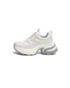 Антискользящие и износостойкие низкие массивные кроссовки для женщин с эффектом увеличения роста экрю, цвет Ecru Red dragonfly