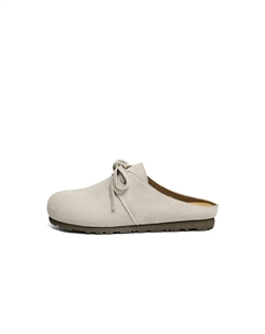 Женские противоскользящие тапочки с закрытым носком и износостойкой резиновой подошвой бежевые, цвет Beige Red dragonfly