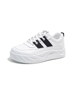 Женские низкие кэжуал кроссовки бело-черные, цвет White Black Tonybear