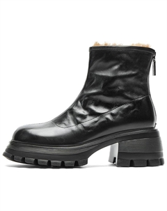 Черные женские угги на каблуке 6,5 см с меховой подкладкой, цвет Black (Fleece-Lined) Nine west