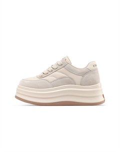 Женские износостойкие низкие скейтерские кеды бежевые без утепления, цвет Beige (No Fleece-Lined) C°banner