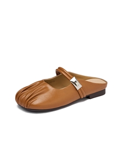 Закрытые тапочки женские - желто-коричневые, цвет Yellow Brown Josiny