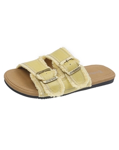 Женские антибактериальные шлепанцы-слипоны желтые, цвет Yellow Alxnan