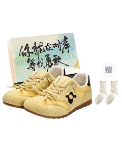 Женские повседневные туфли низкие вишневый розовый/лимонный/кремовый бежевый лимон с коробкой, цвет Lemon+Shoe Box Jimixiong