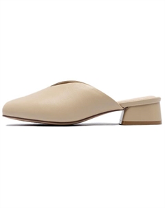 Закрытые тапочки на каблуке 3,5 см женские - абрикос, цвет Apricot 15 mins