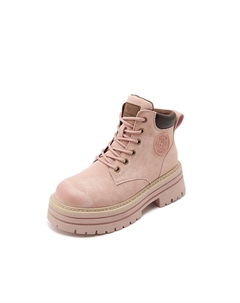 Женские розовые ботинки на плоской подошве с высотой каблука 8 см, цвет Pink (Flat) Gigiryo