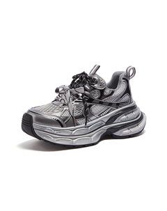 Амортизирующие противоскользящие износостойкие низкие массивные кроссовки женские серые/металлик/черные (с флисовой подкладкой), цвет Gray/Gunmetal/Black (Fleece-Lined) Camel