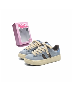 Женские низкие скейтерские кеды в коробке бежево-голубые, цвет Beige Blue Abcio