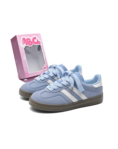 Скользоустойчивые амортизирующие поддерживающие высотоувеличивающие низкие скейтборд кроссовки женские в коробке - Звёздное море синий (Улучшенная версия) Abcio