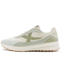 Амортизирующие износостойкие низкие массивные кроссовки женские жёлто-зелёные - ванильный жёлтый/кремовый зелёный/горный зелёный, цвет Vanilla Yellow/Cream Green/Mountain Green Xtep