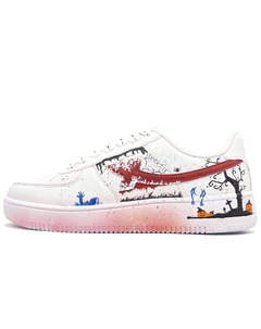 Air Force One противоскользящие износостойкие низкие скейтерские кроссовки женские белые кроваво-красные, цвет White Blood Red Xtep