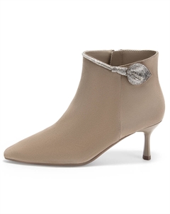 Женские полусапожки на каблуке 6,5 см абрикос, цвет Apricot C°banner