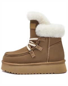 Женские зимние ботинки замшевые на платформе, каштановый Agsdon