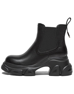 Женские короткие челси-ботфорты черные, цвет Black Basto