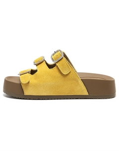 Женские шлепанцы на резиновой подошве желтые, цвет Yellow C°banner