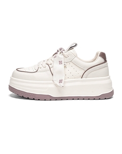 Износостойкие легкие низкие скейтерские туфли на платформе для женщин бело-фиолетовые, цвет White Purple Exull q