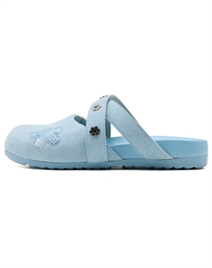 Женские закрытые тапочки на платформе с цветочной вышивкой и шнуровкой, цвет Blue Herlook