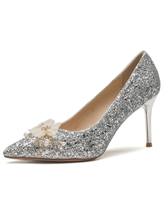 Серебряные туфли на шпильке для женщин, цвет Silver Weishibangwei