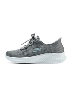 Слипоны с технологией Slip-Ins амортизирующие износостойкие дышащие низкие повседневные женские серые серые/мультиколор, цвет Gray/Multicolor Skechers