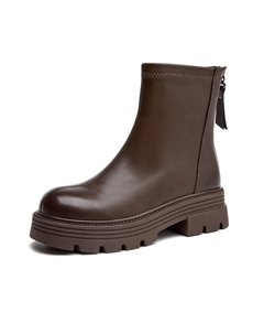 Черно-коричневые женские ботильоны коричневые, цвет Brown Aokang