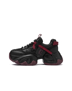 Низкие массивные кроссовки женские - черные/красные (без подкладки), цвет Black/Red (Unlined) Josiny