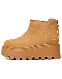 Женские зимние ботинки замшевые на платформе, коричневый Daphne