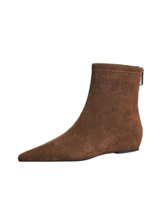 Женские ботильоны тёмно-коричневые без подкладки, цвет Dark Brown Unlined Bigtree