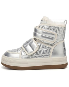 Женские зимние ботинки стеганые на липучках, серебристый Daphne