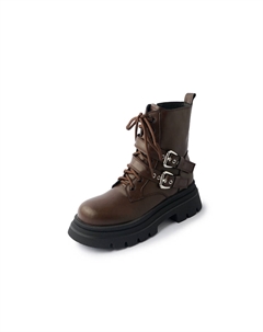 Женские коричневые полусапожки на каблуке 5,5 см, цвет Brown Yeezyy reezy