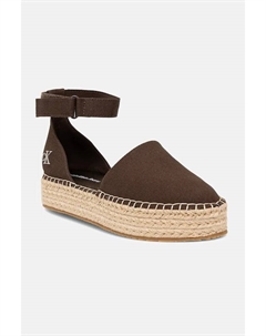 Эспадрильи FLATFORM на платформе с ремешком MG, коричневый Calvin klein jeans