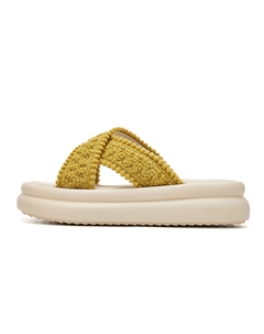 Бесшумные противоскользящие антибактериальные быстросохнущие шлепанцы женские бежевые, цвет Beige Josiny