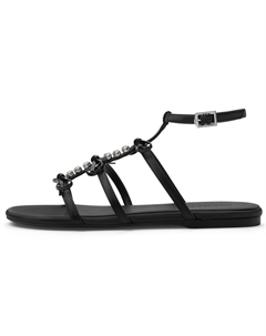 Маленькие сандалии CK One на ремешке 1,5 см женские черные, цвет Black Charles&keith