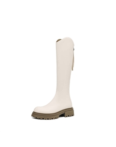 Женские сапоги до колена на молнии, бежевый Daphne