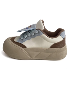 Женские низкие скейтбордские кеды сине-коричневые, цвет Blue Brown Jimixiong