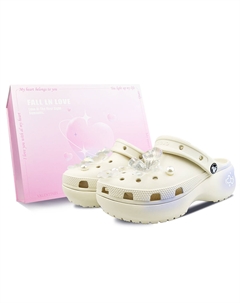 Классические платформенные клоги BNK Taro Purple Sauce женские костяного белого цвета, коробка Taro Purple Sauce Sweet Box, цвет Taro Purple Sauce-Sweet Box Crocs