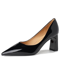 Женские туфли на платформе с массивным каблуком черные, цвет Black Lan miao