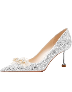 Серебряные туфли на шпильке для женщин, цвет Silver Weishibangwei