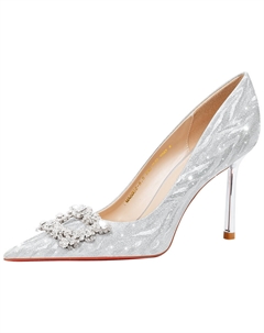 Серебряные туфли на шпильке для женщин, цвет Silver Weishibangwei