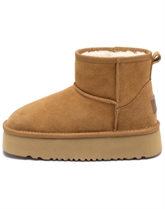 Женские зимние ботинки замшевые на платформе, каштановый Agsdon