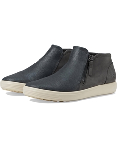 Кроссовки Soft 7 Low Cut Zip Bootie, цвет Silver Metallic/Magnet Nubuck Ecco