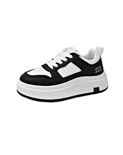 Женские скейтерские кроссовки бело-черные, цвет White Black Tonybear