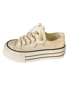 Женские низкие кеды из холста бежевые, цвет Beige Jimixiong