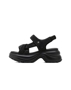 Женские пляжные сандалии бежево-черно-абрикосовые, цвет Black C°banner